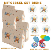 Mitgebsel Set Biene 8 x Tüte, 8 x Magnet, 8 x Wasserfarben